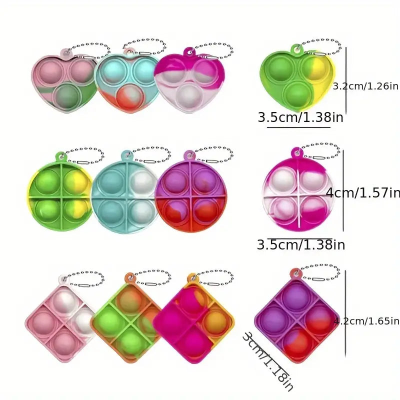 30er-Pack Mini-Pop-Fidget-Schlüsselanhänger