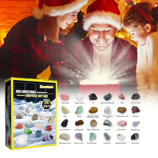 Weihnachtsgeschenk - 24 Mineralien-Überraschungen in der Geschenkbox