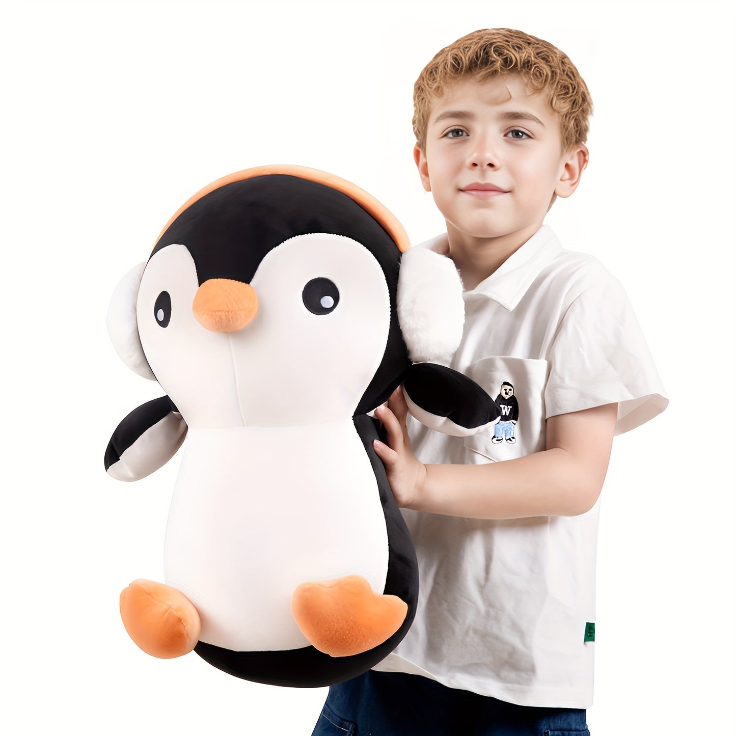 Pinguin Plüsch mit Kopfhörer