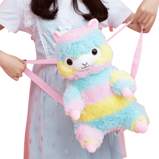 Regenbogen Alpaka Plüschtasche