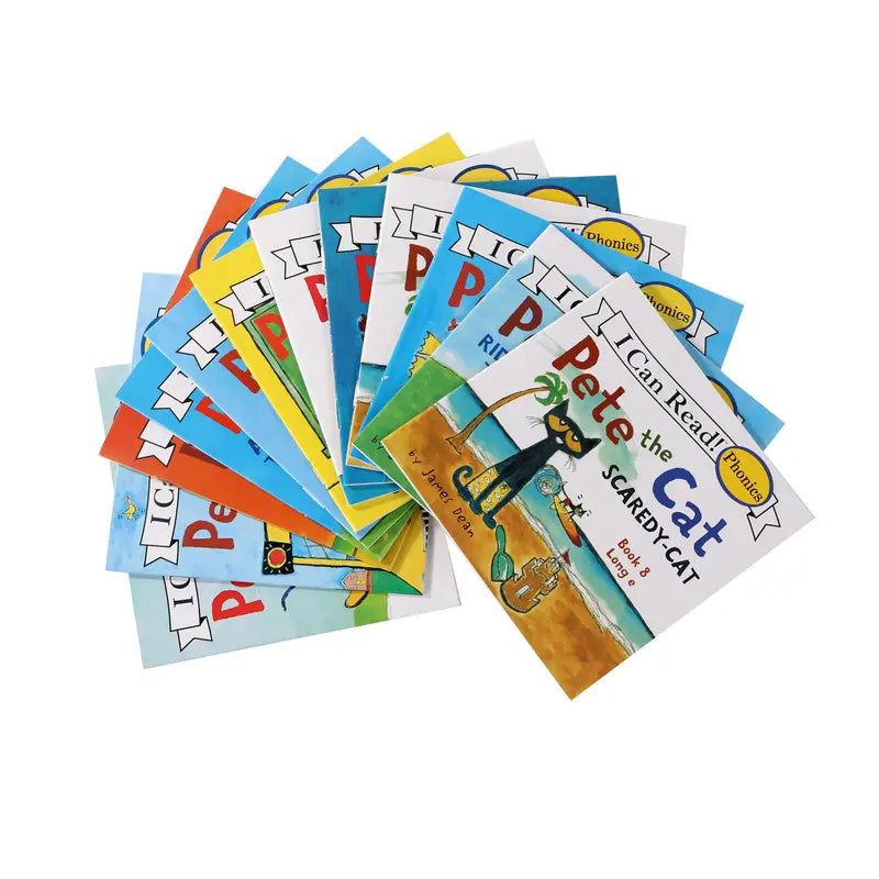 12-teilige Pete the Cat Lese-Serie - Natürliche Rechtschreibbücher!
