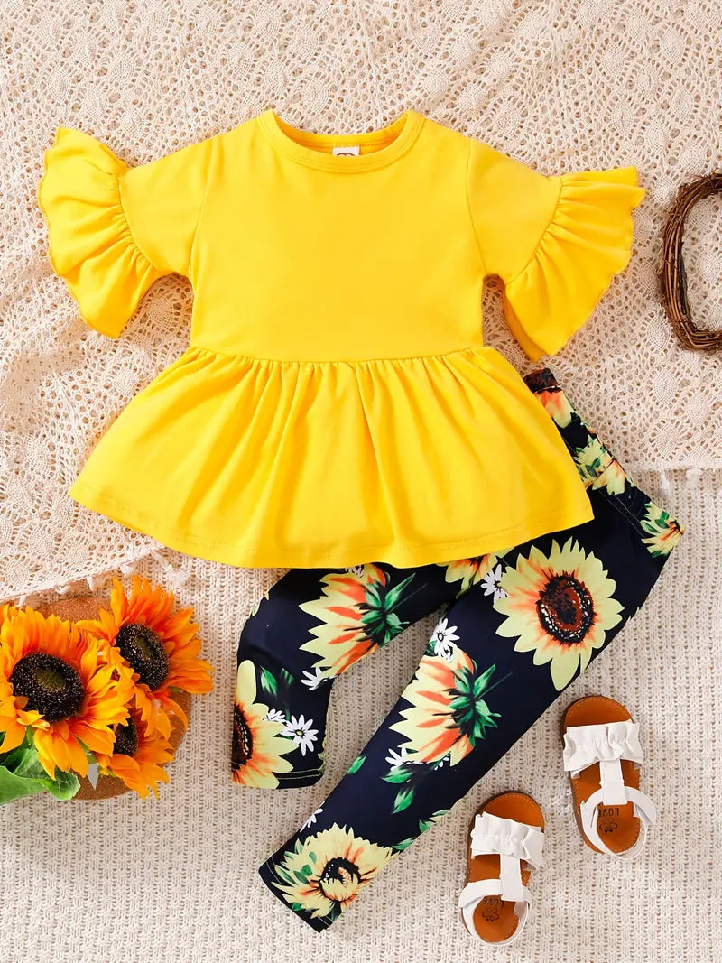 Beatrix - Kleinkind Mädchen Sonnenblumen Playsuit