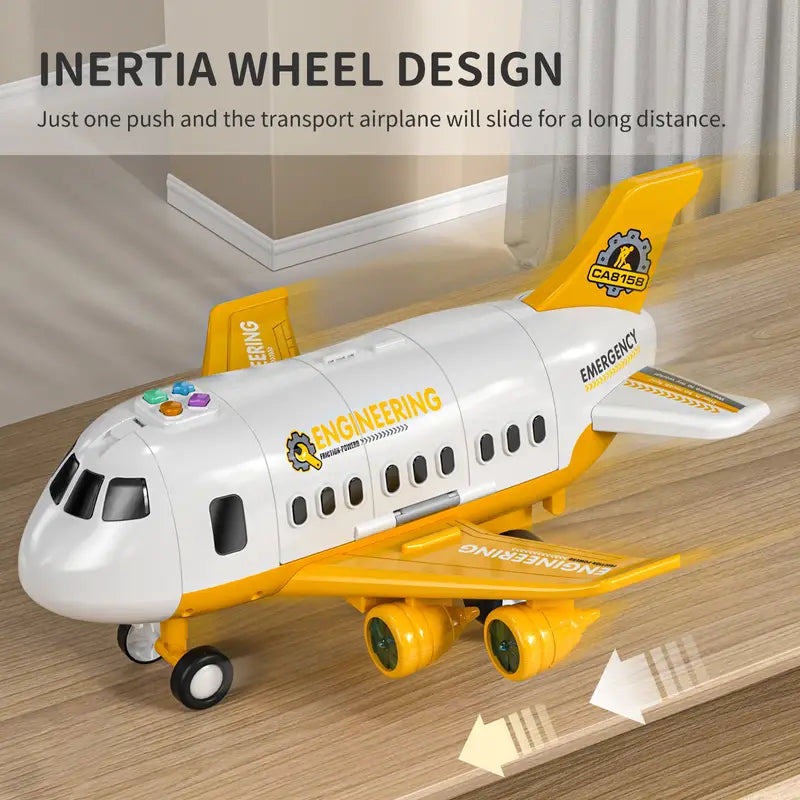 Transportflugzeug mit 6 diecast-fahrzeugen - licht & sound spielzeug