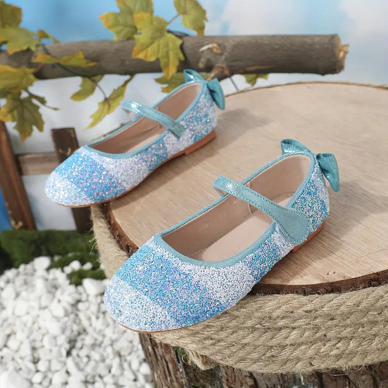 Bertina - Prinzessin Schuhe mit Pailletten & Schleifen-Dekor