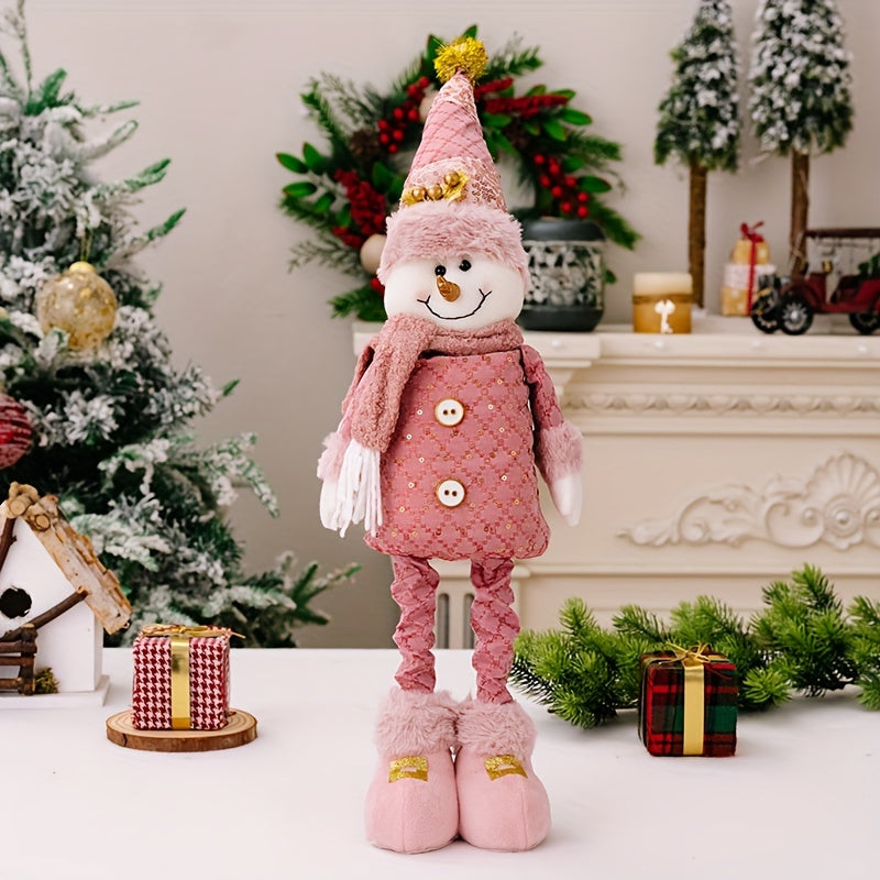 Pink Teleskop-Weihnachtsschneemann-Set