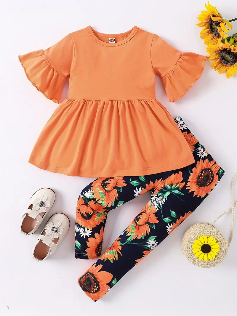 Beatrix - Kleinkind Mädchen Sonnenblumen Playsuit