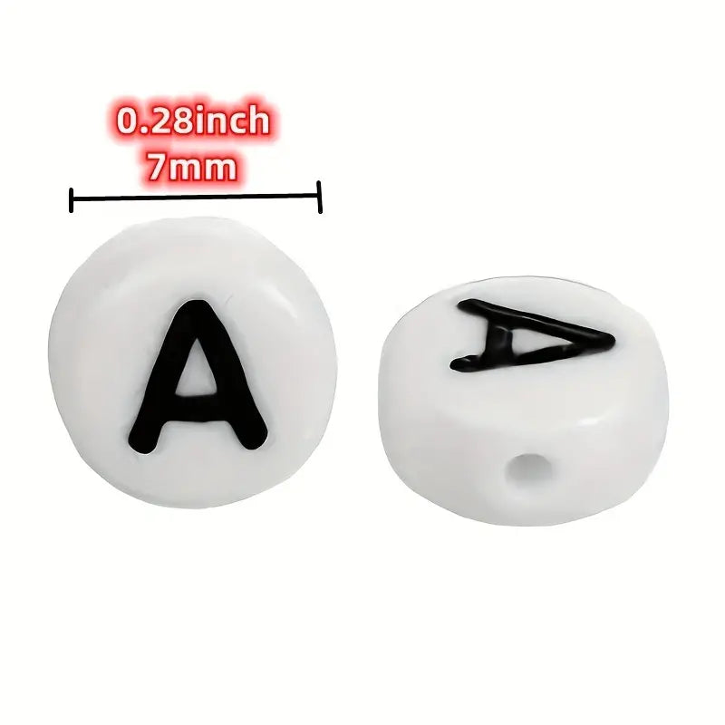 100 Stück 7mm Buchstabenperlen - DIY