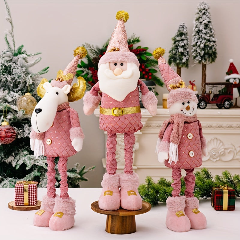 Pink Teleskop-Weihnachtsschneemann-Set