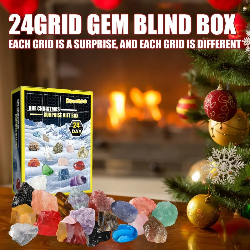 Weihnachtsgeschenk - 24 Mineralien-Überraschungen in der Geschenkbox