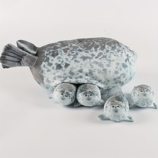 Kuscheliger Blob-Robbenkissen mit 4 Baby-Robben
