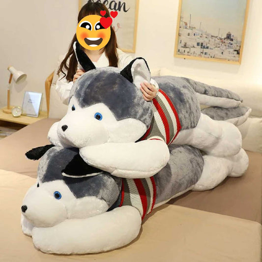 Husky Love Huggable Stuffed Animal Plush Toys (Medium to Giant Size)-Soft Toy-Dogs, Home Decor, Siberian Husky, Stuffed Animal-1