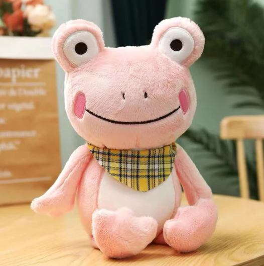 Kawaii smile frog plüschiger freund mit schal