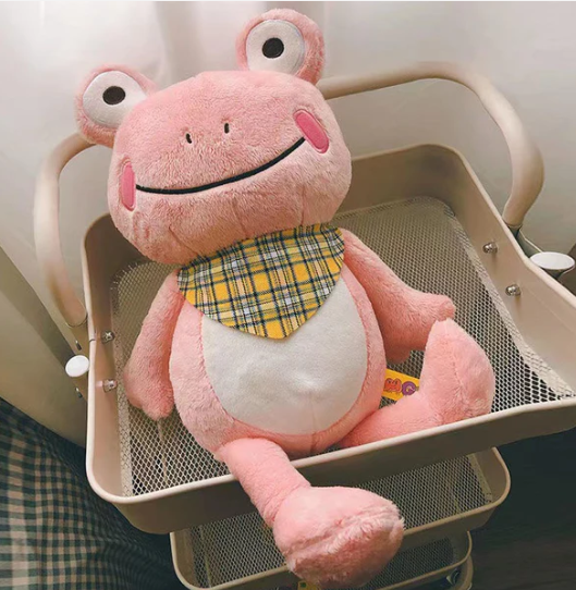 Kawaii smile frog plüschiger freund mit schal