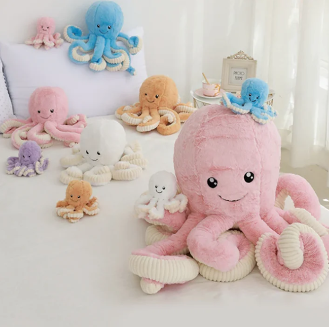 Kuscheliger oktopus in blau