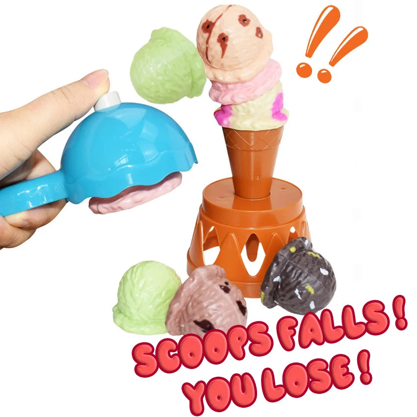 Eiskugel-turm gleichgewichtsspiel