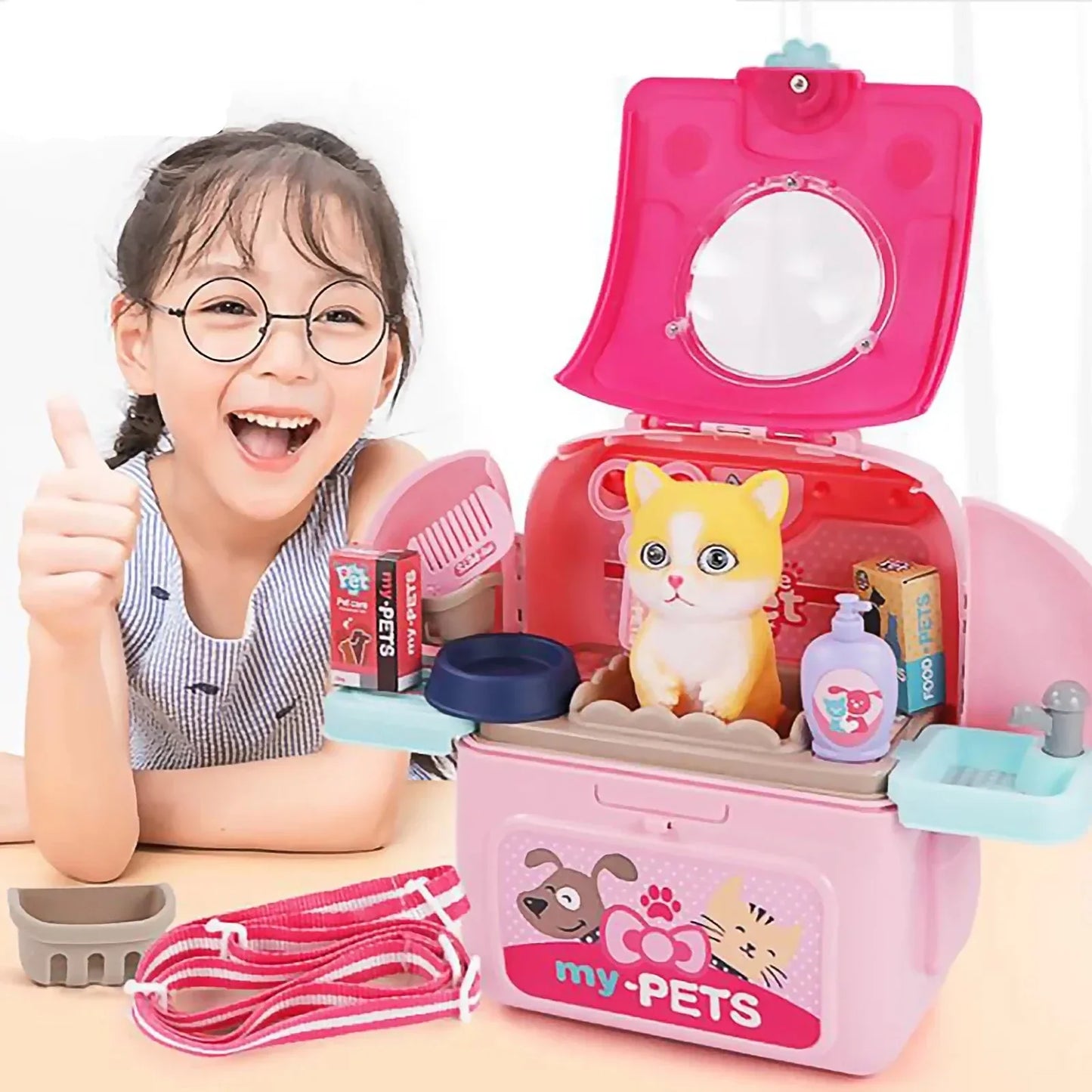 Pet Grooming playset - rucksack voller spaß - tierpflege-set für kinder