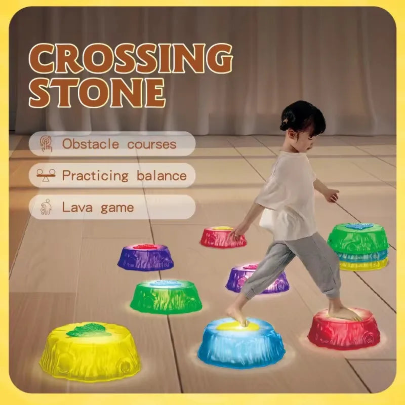 Crossing stones - springen & balancieren - leuchtende balance-steine