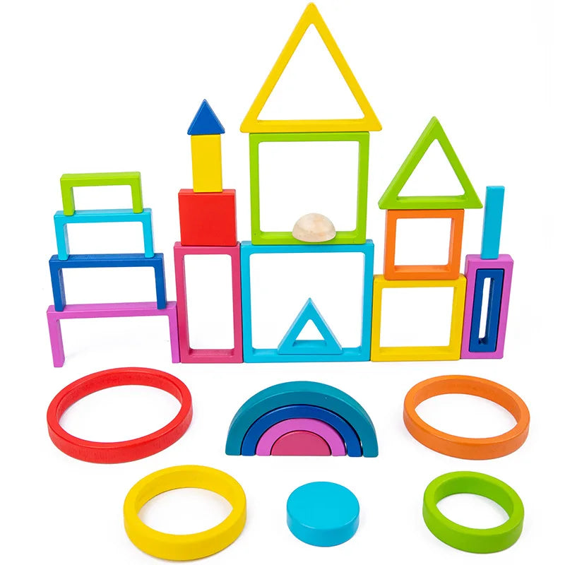 Woods - buntes entdecken- regenbogen-stapelspielzeug