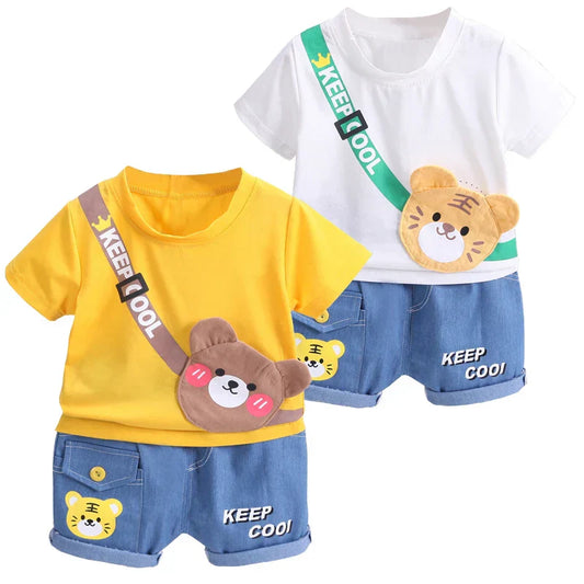 Baumwoll-tiermuster kleid-set