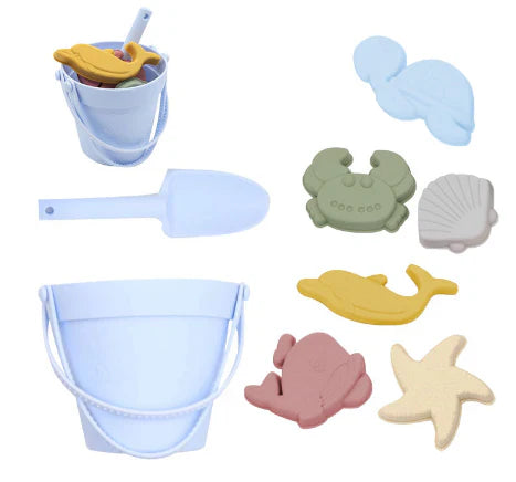 Umweltfreundliches strandspielzeug-set aus silikon