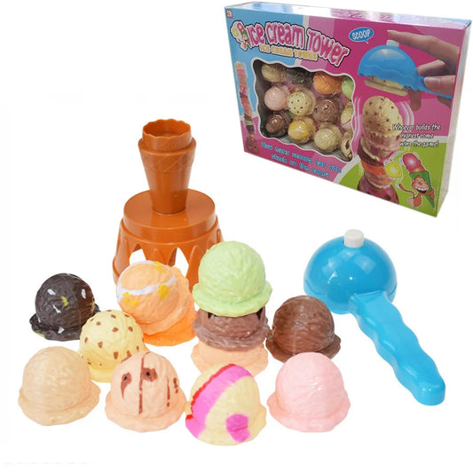 Eiskugel-turm gleichgewichtsspiel