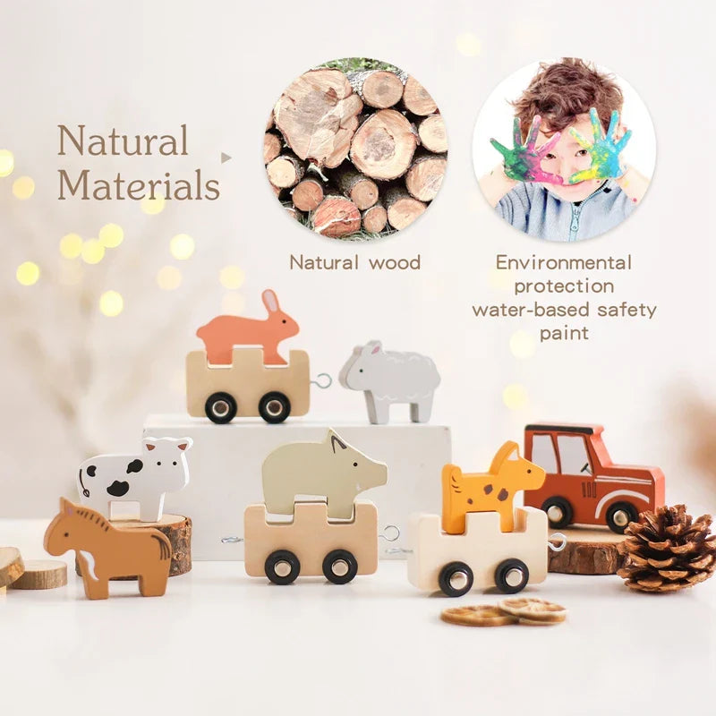 Woods - bauernhofspaß auf rädern - holztierzug