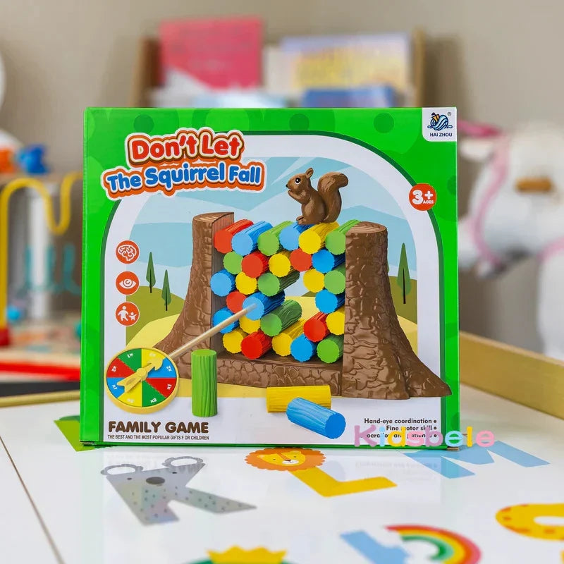Squirrel stacker - lassen sie das eichhörnchen nicht umkippen - balance-brettspiel