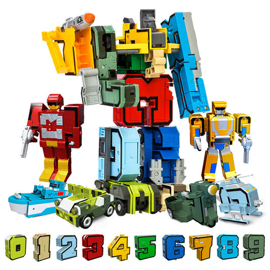 Block Action Figure - bauen mit zahlen - transformer zahlen