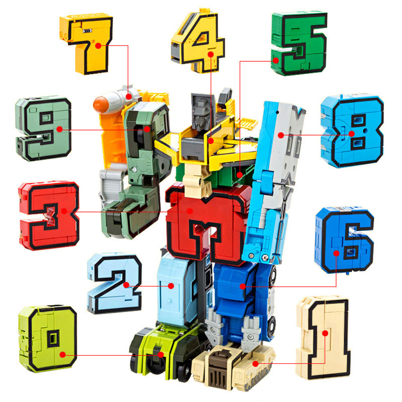 Block Action Figure - bauen mit zahlen - transformer zahlen