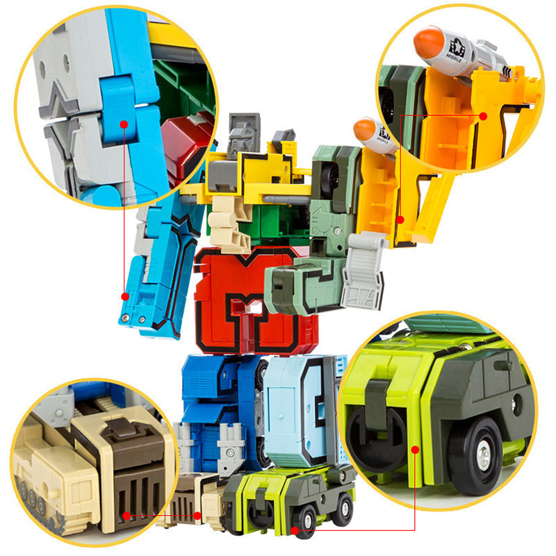 Block Action Figure - bauen mit zahlen - transformer zahlen