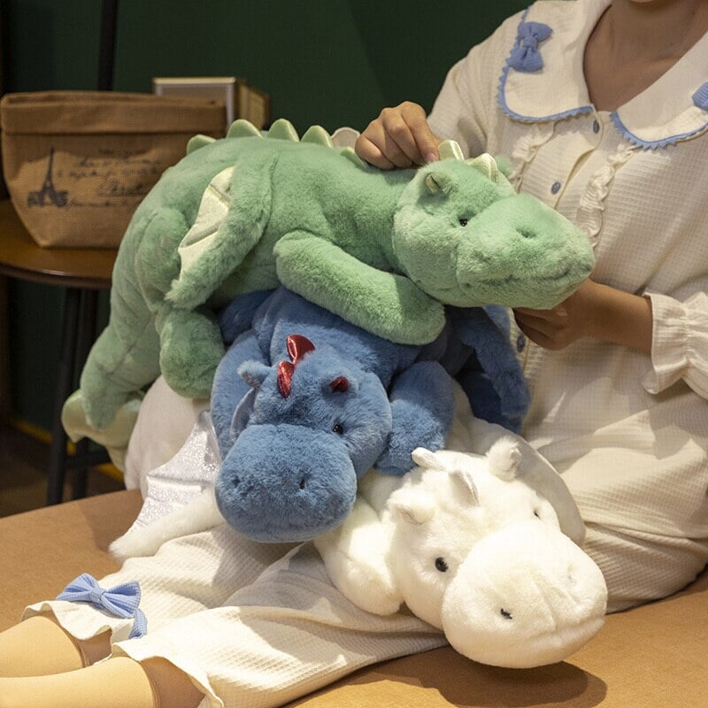 Riesige Flauschige Drachen Plüsch Kollektion – Weiß