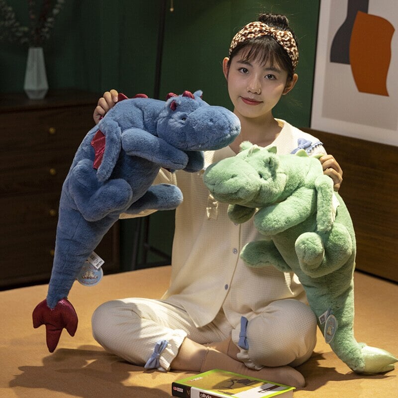 Riesige Flauschige Drachen Plüsch Kollektion – Weiß