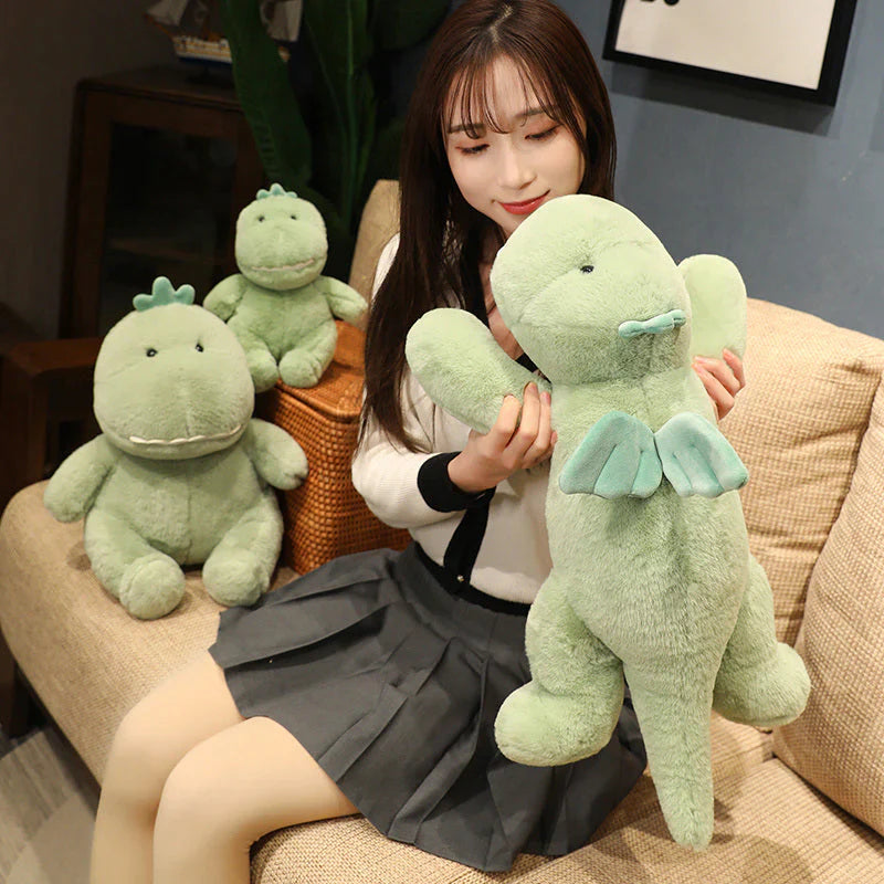 Bezaubernder Grüner Kawaii-Dino Kuscheltier