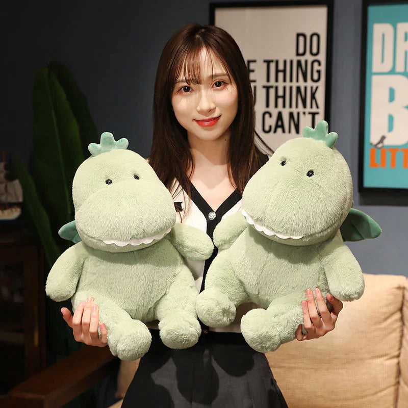 Bezaubernder Grüner Kawaii-Dino Kuscheltier