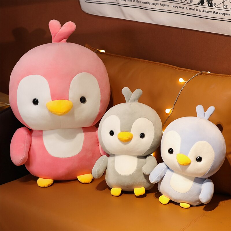 Kawaii – Chibi Pinguin Trio Plüsch in Grau