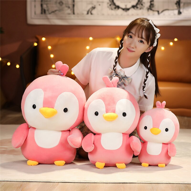 Kawaii – Chibi Pinguin Trio Plüsch in Grau