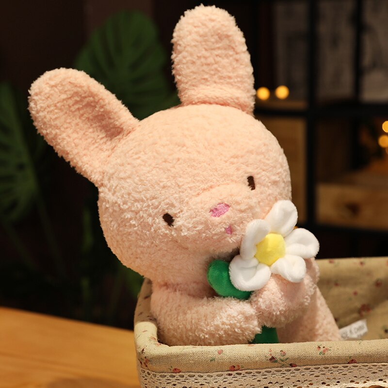 Kawaii – Flauschige Blumenplüsch Freunde in Weiß