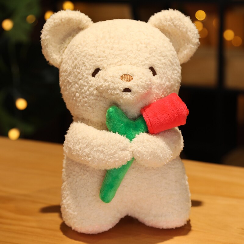 Kawaii – Flauschige Blumenplüsch Freunde in Weiß