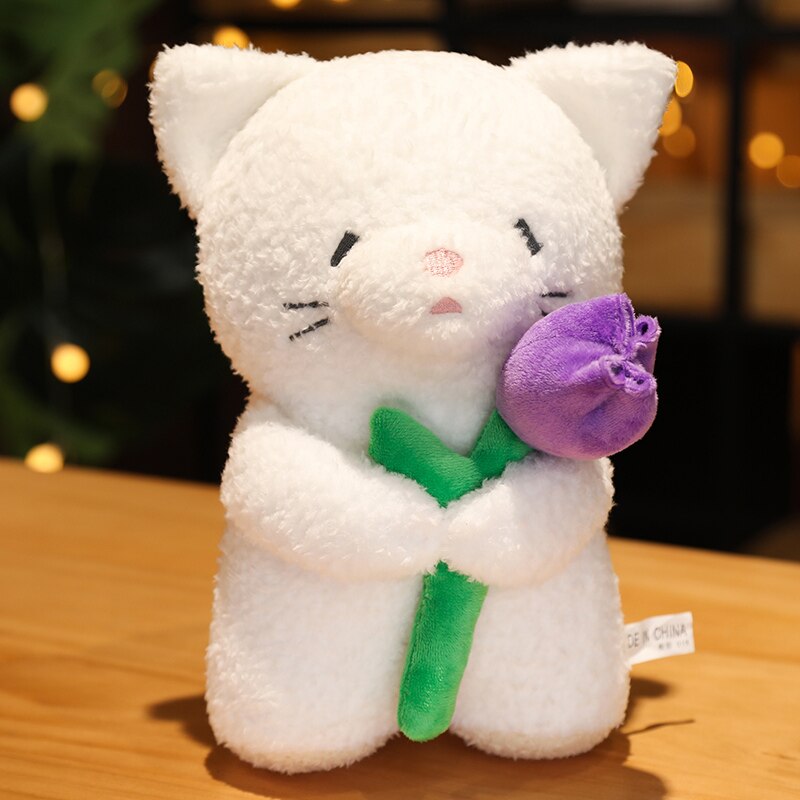 Kawaii – Flauschige Blumenplüsch Freunde in Weiß