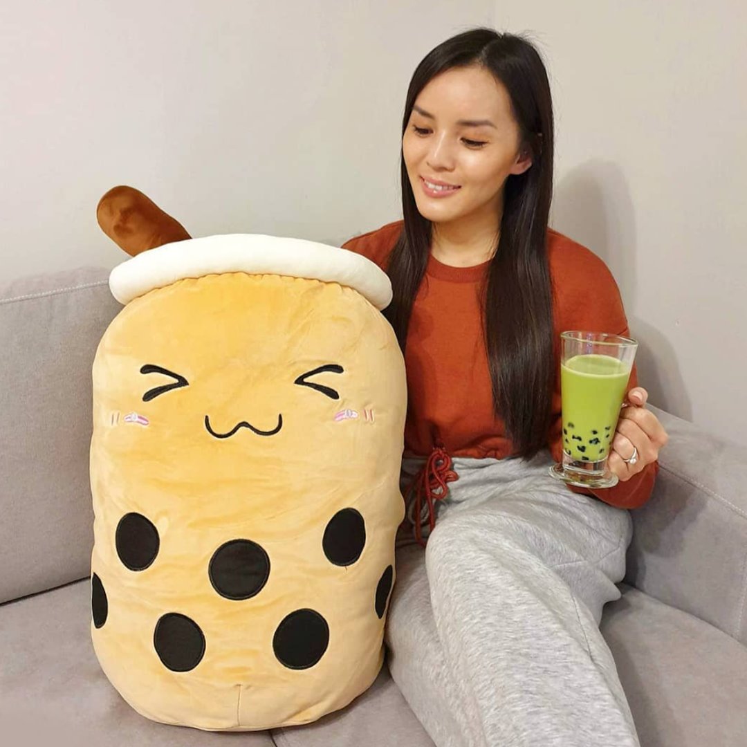 Süßes Bubble-Tea Kuschelkissen