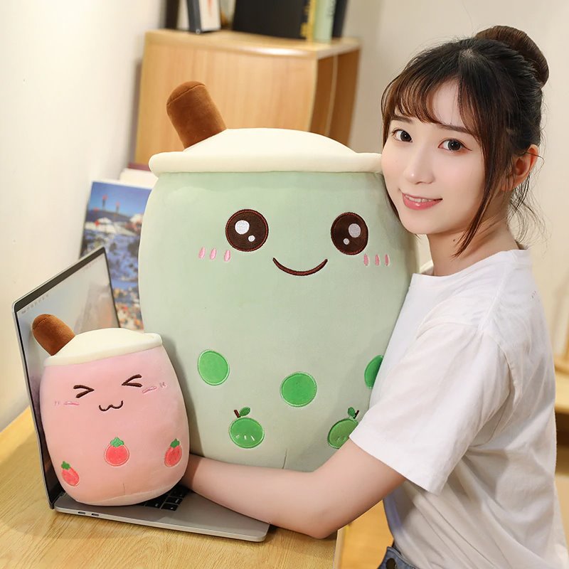 Süßes Bubble-Tea Kuschelkissen
