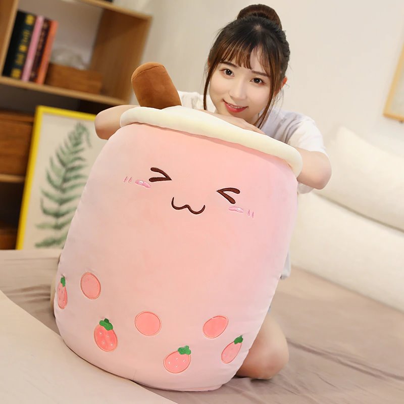 Süßes Bubble-Tea Kuschelkissen