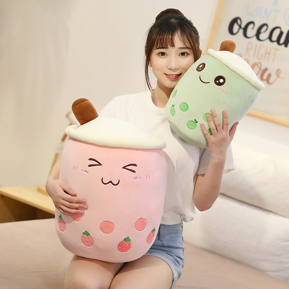 Süßes Bubble-Tea Kuschelkissen