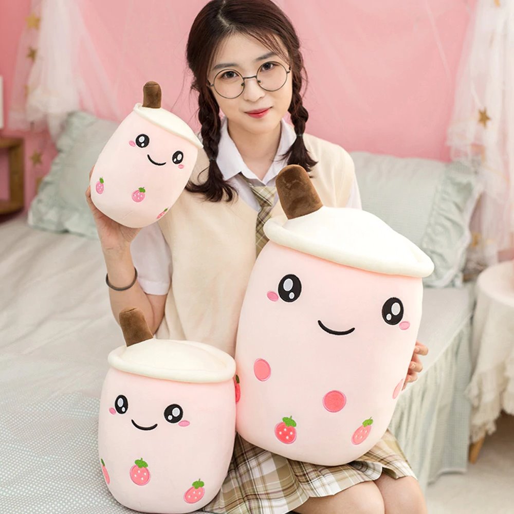 Süßes Bubble-Tea Kuschelkissen