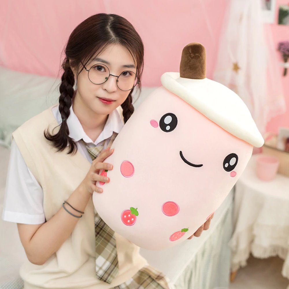 Süßes Bubble-Tea Kuschelkissen
