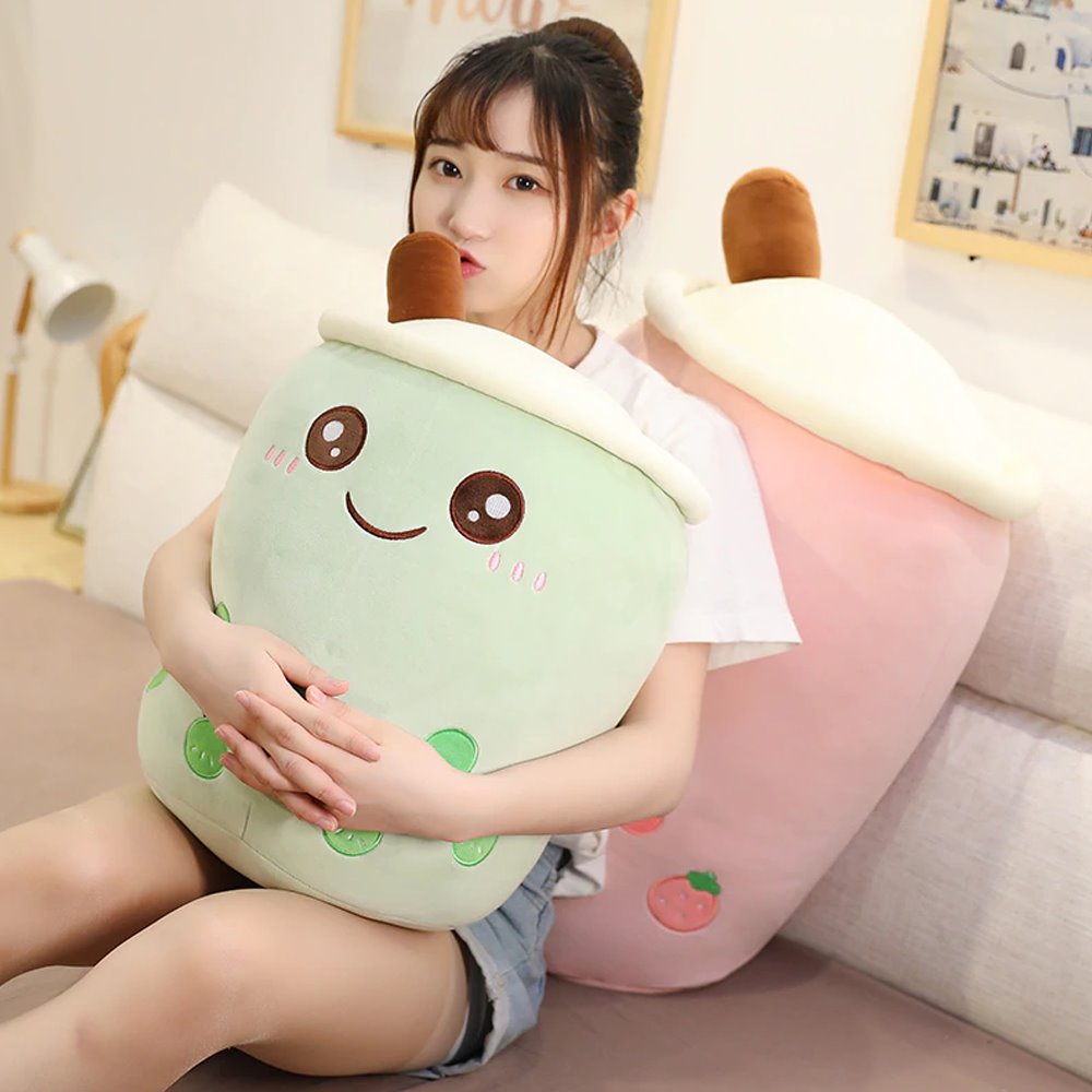 Süßes Bubble-Tea Kuschelkissen