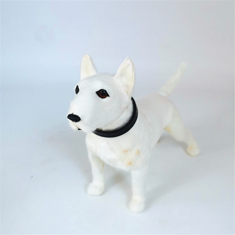 Lifelike Bull Terrier Stuffed Animal Plush Toy-Soft Toy-Bull Terrier, Dogs, Home Decor, Soft Toy, Stuffed Animal-White and Brown-3