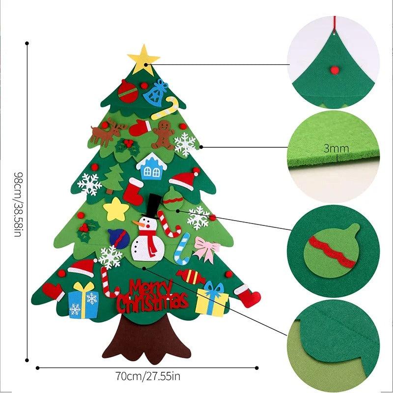 Montessori Filz Weihnachtsbaum mit Lichterkette