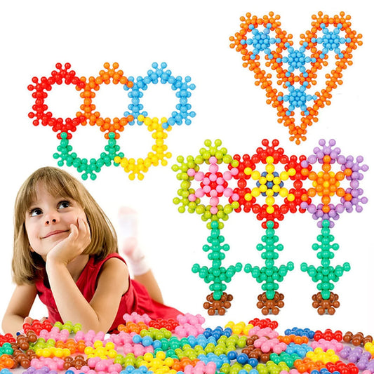 Montessori Schneeflocken-Bausteine