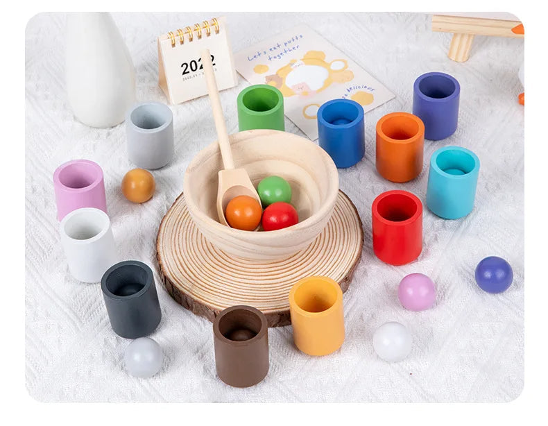 Montessori sortier und farberkennung holz set